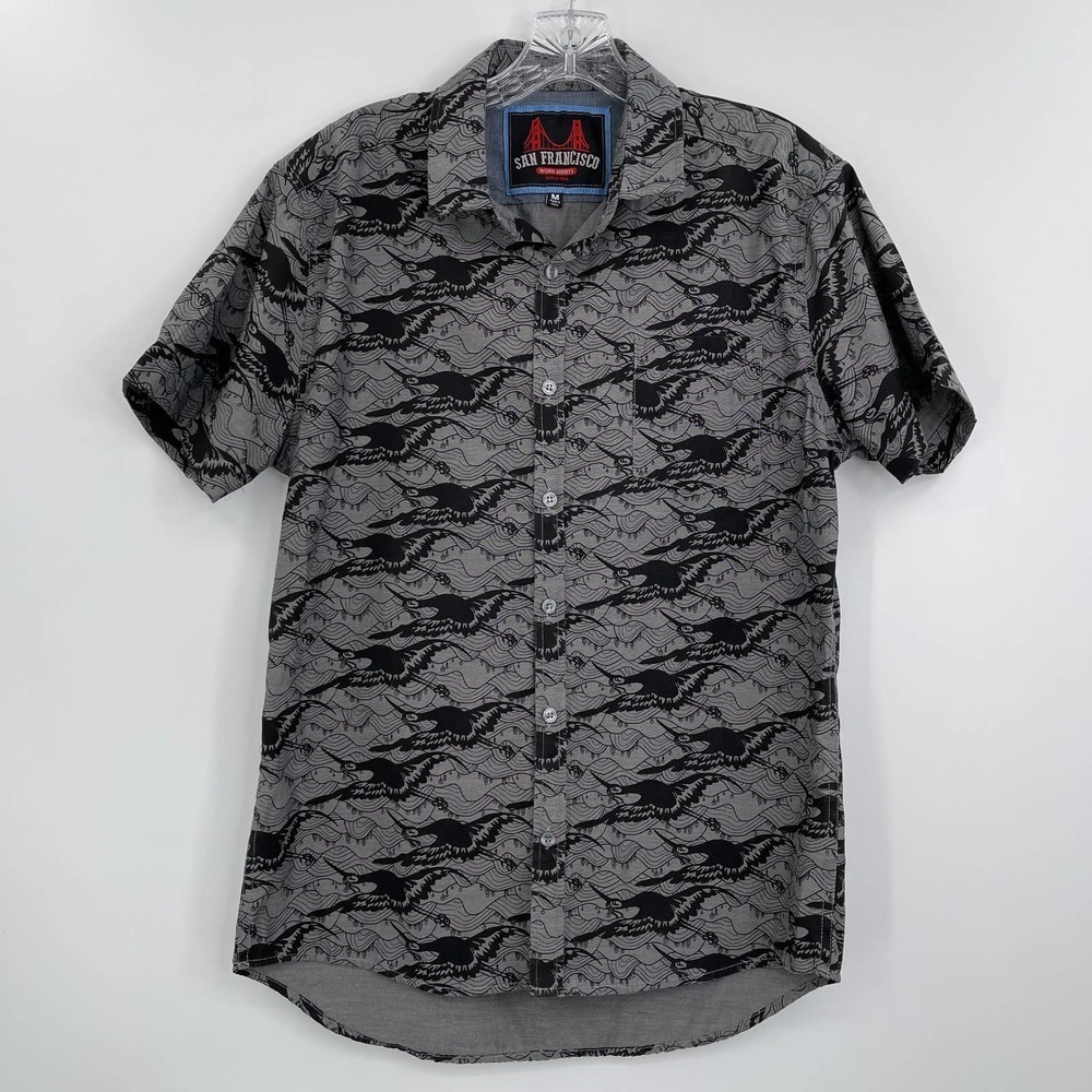San Francisco bird print button down shirt
